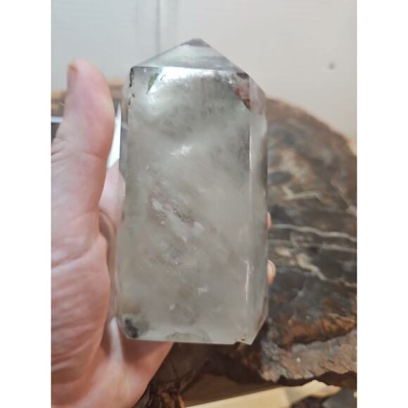 1.73LB Natural Green Ghost Phantom Quartz Crystal Obelisk Wand Point Healing. - Picture 12 of 16